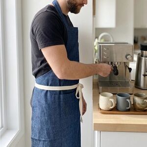 West Elm style Heavy Denim Apron with 2 Pockets